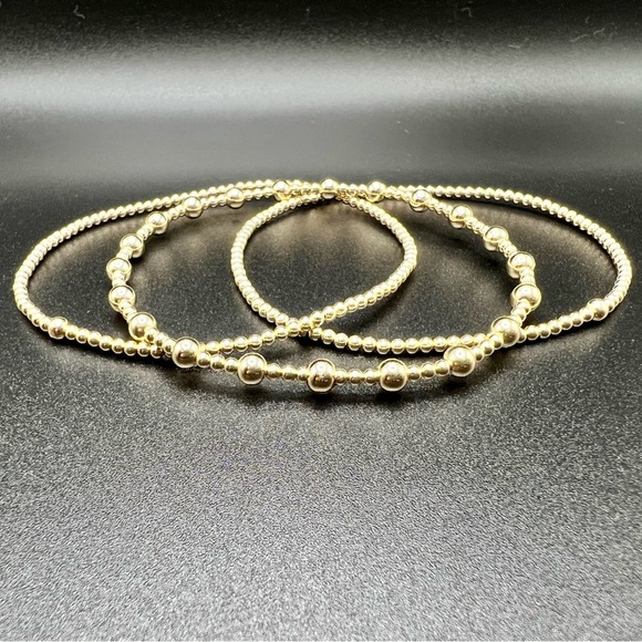 Set of 3 Bracelets - Two 2mm & One 2mm/4mm Bracelet with 14k Gold Filled… - Picture 6 of 6